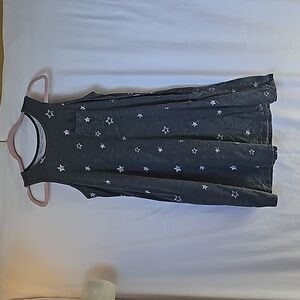 Sonoma gray dress with Stars with pockets and front pockets midi dress